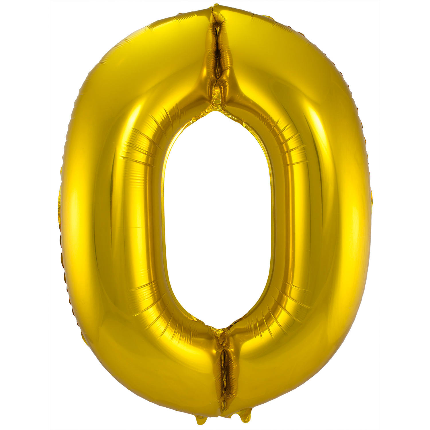 0 Formet Nummer Folieballon (Guld, 86 cm)