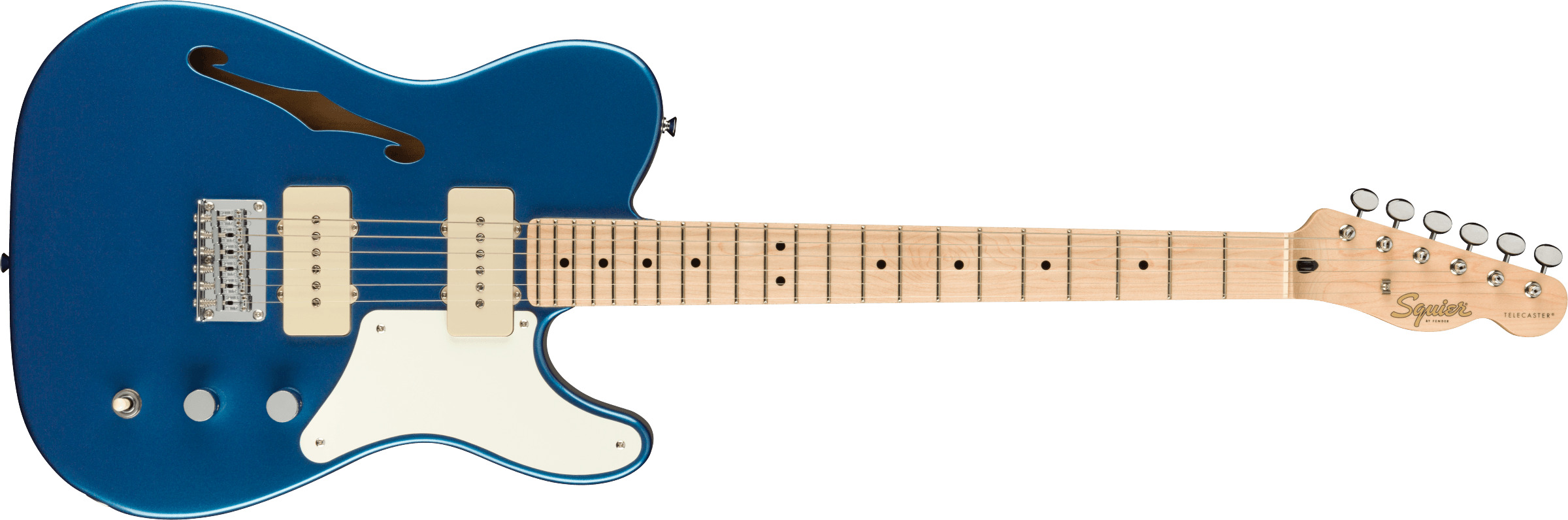 Se Fender Squier Paranormal Cabronita Telecaster Thinline El-guitar (Lake Placid Blue) hos Drum City