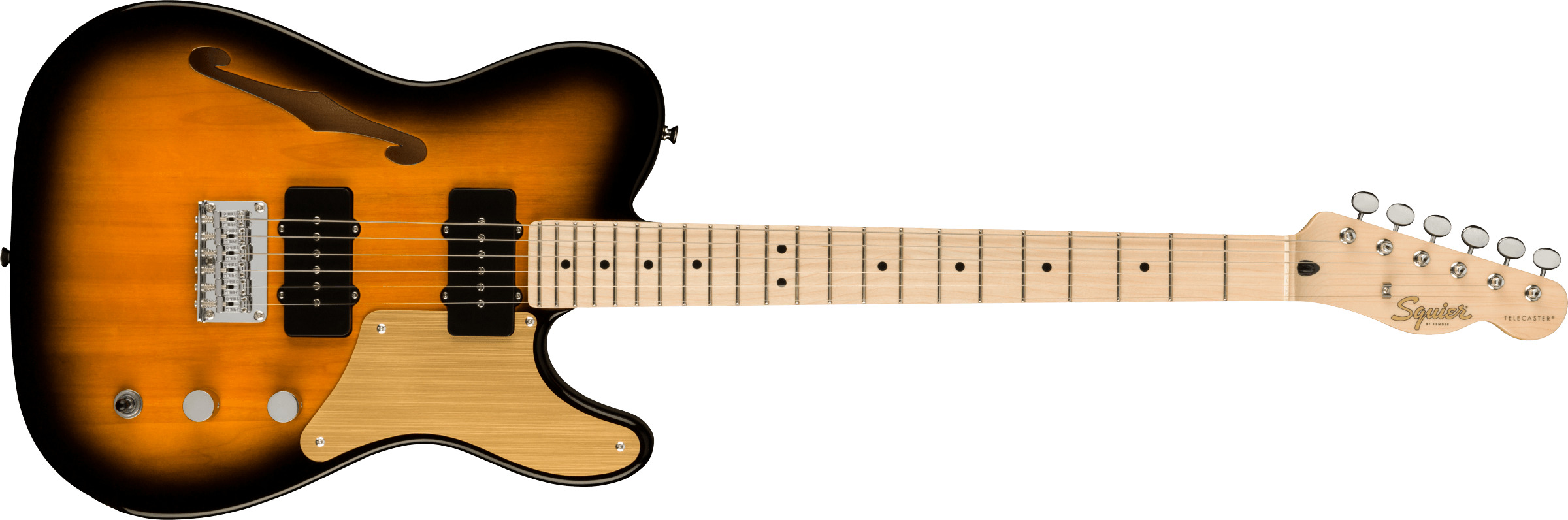 Billede af Fender Squier Paranormal Carbronita Telecaster Thinline El-guitar (Sunburst)