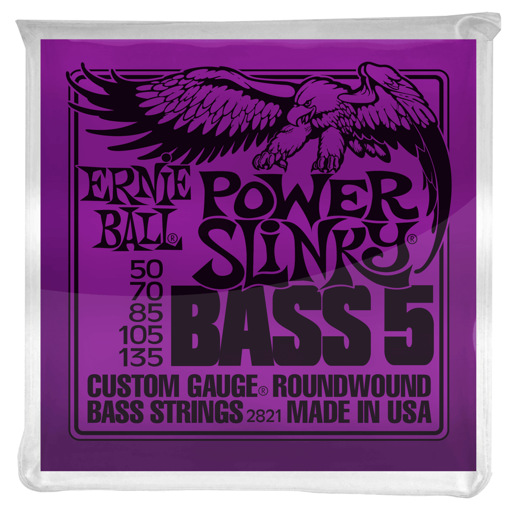 Se Ernie Ball Slinky Nickel Wound Basstrenge (5) Power Slinky 055-110 hos Drum City