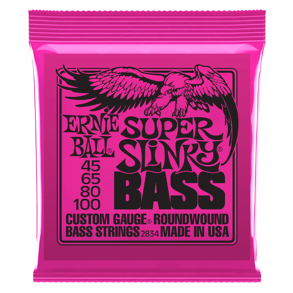 Se Ernie Ball Slinky Nickel Wound Basstrenge Super Slinky 045-100 hos Drum City
