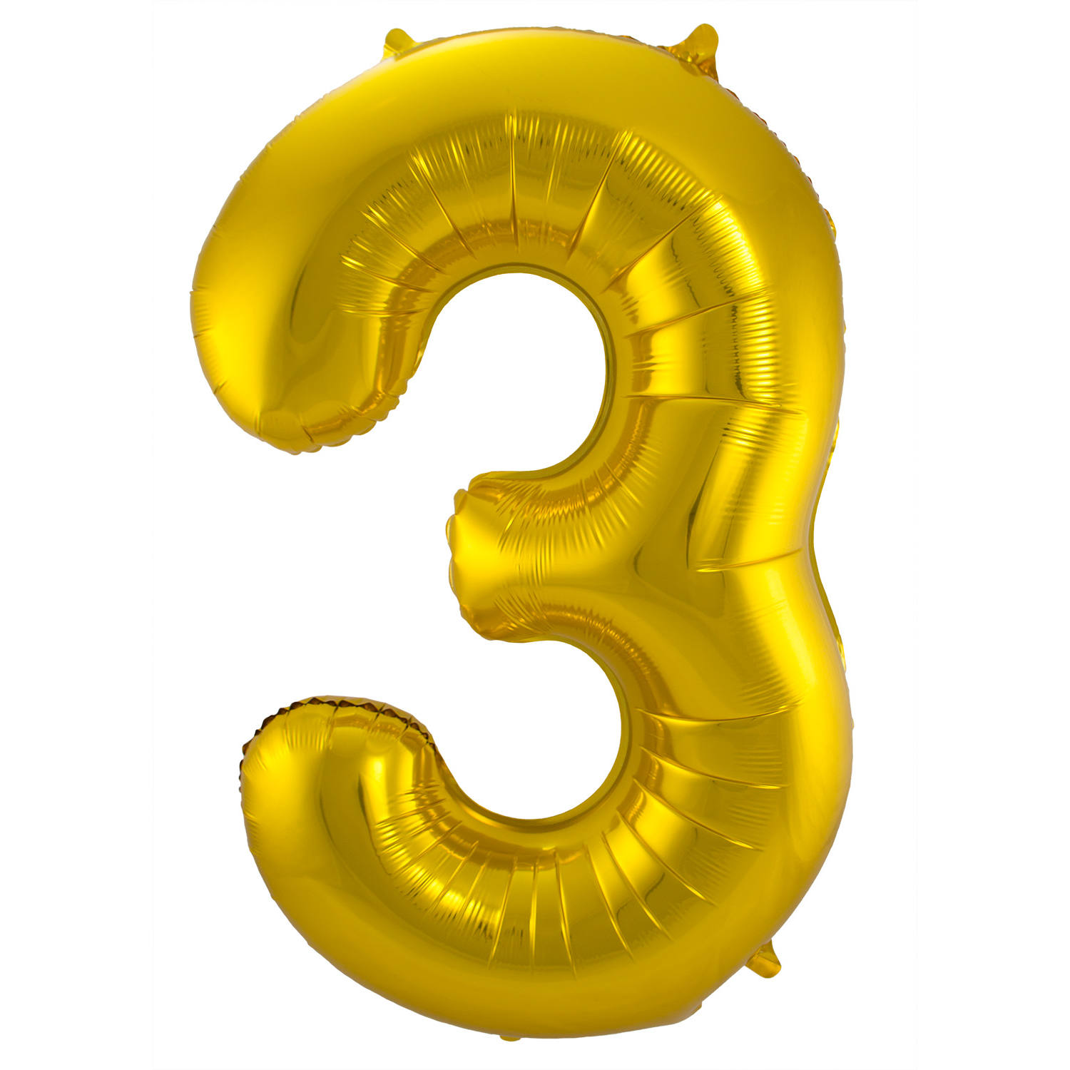 3 Formet Nummer Folieballon (Guld, 86 cm)