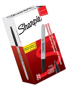 Sharpie Fine 1mm Permanent Marker (Sort, 24 stk.)