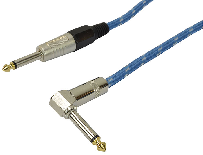 Instrument Kabel 6.3 mm Jack mono til 6.3 mm vinkel Jack mono 3 meter