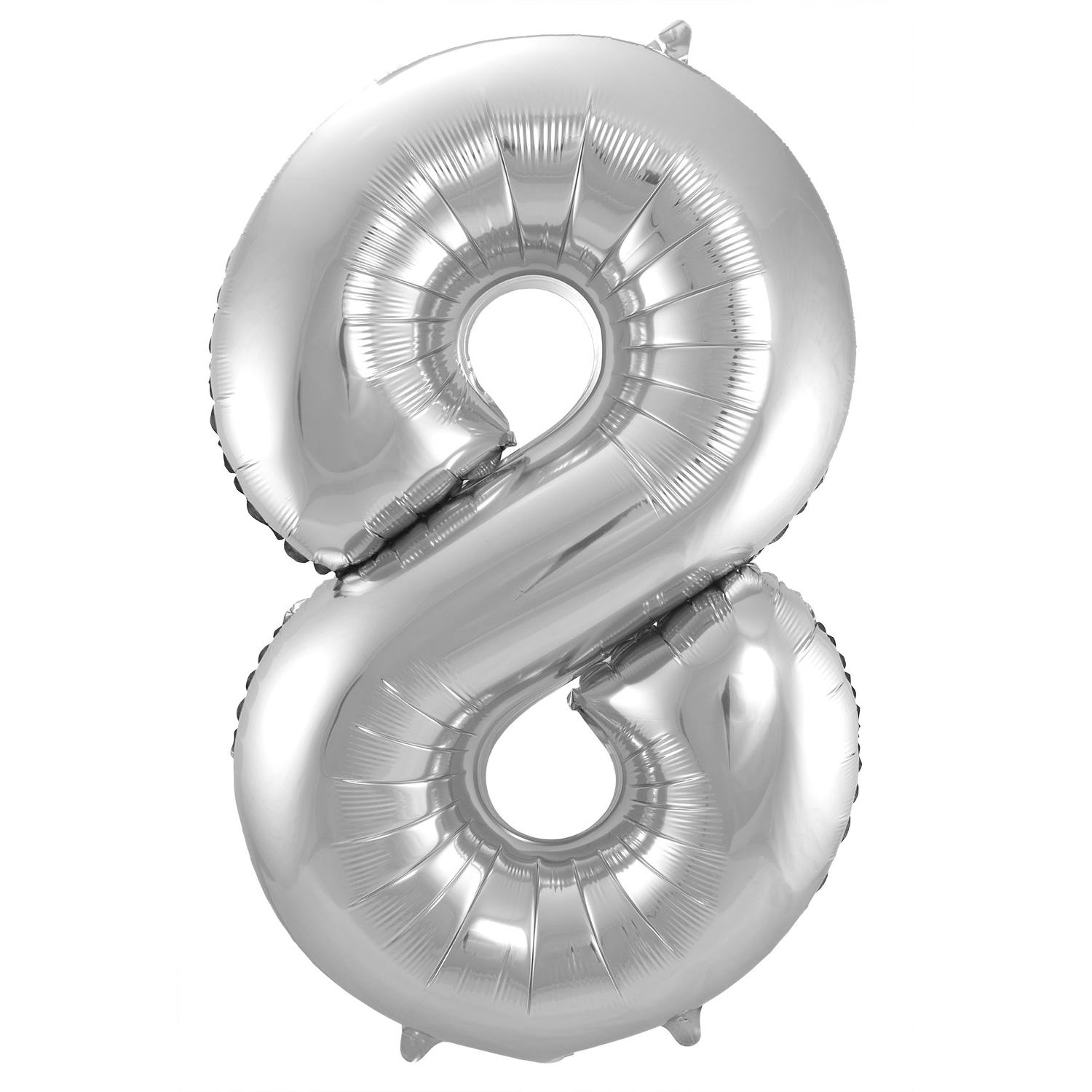 8 Formet Nummer Folieballon (Sølv, 86 cm)