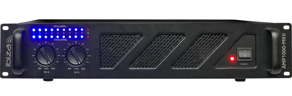 Se Ibiza AMP1000-MKII Effektforstærker (2x800W) hos SoundStoreXL.dk