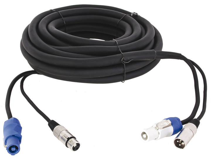Billede af Powercon & XLR kombi kabel (DMX) 10 meter