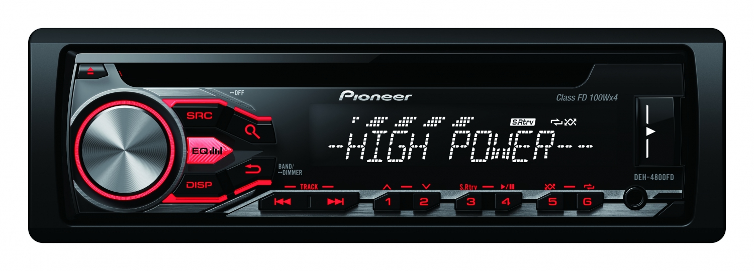 Se Pioneer DEH-4800FD High power 1-DIN Bilstereo hos SoundStoreXL.dk