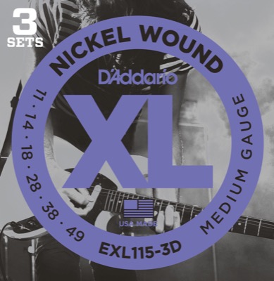Daddario EXL115-3D Guitarstrenge 3-Pak (Medium, 11-49)