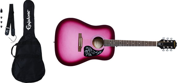 Epiphone Starling Western Guitar Pakke (Hot Pink Pearl)