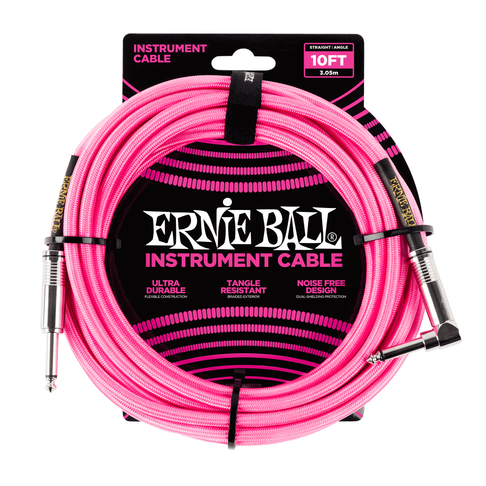 Se Ernie Ball 6078 Guitar Kabel (Pink, 3m) hos Drum City