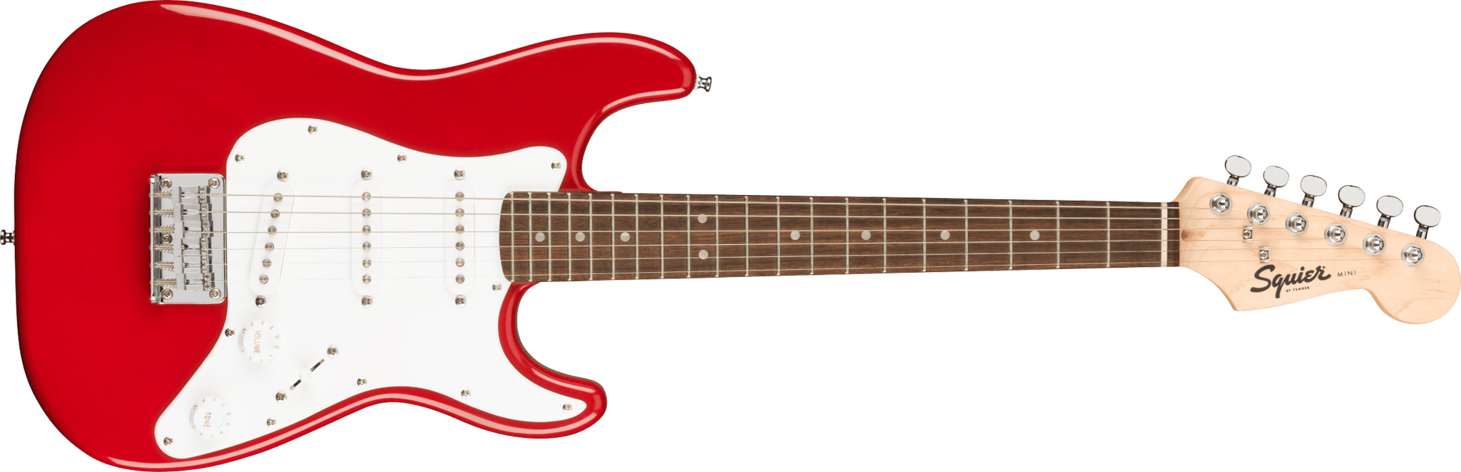 Se Fender Squier Mini Stratocaster El-guitar (Dakota Red) hos Drum City
