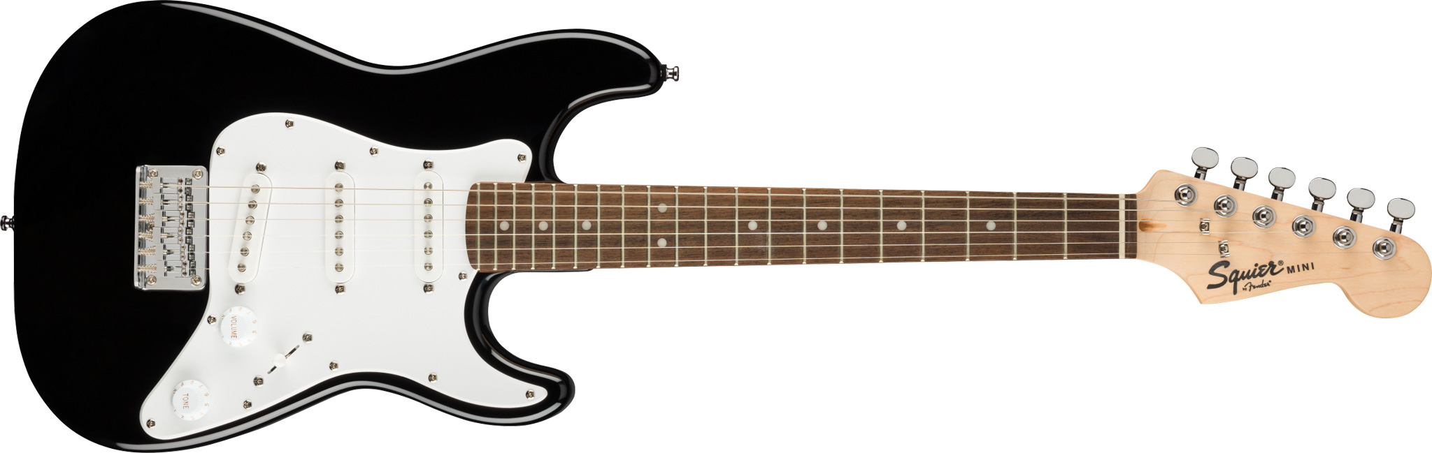 Se Fender Squier Mini Stratocaster El-guitar (Sort) hos Drum City