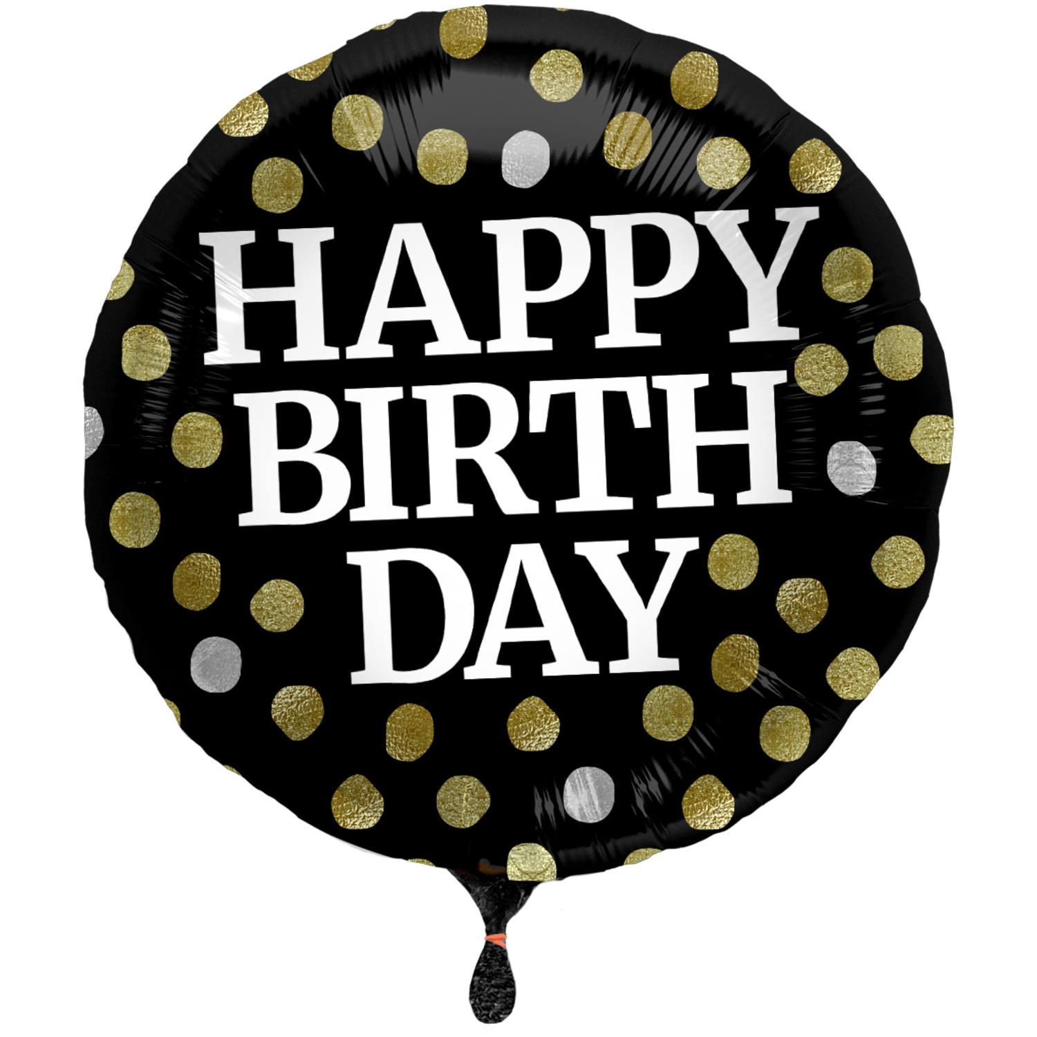 Folieballon 'Happy Birthday' (Gloss Sort, 45cm)