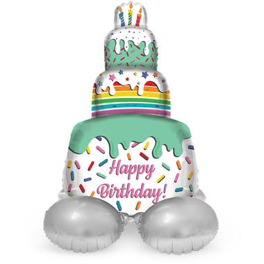 Billede af Folieballon 'Happy Birthday!' Kage (72 cm)