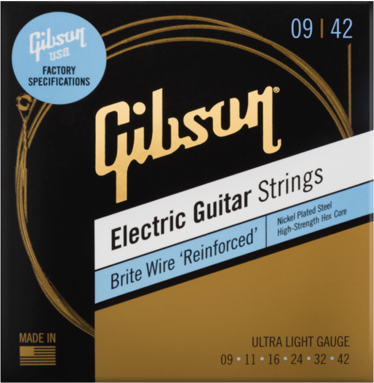Se Gibson Brite Wire 'Reinforced' Guitarstrenge (Ultra-Light) hos Drum City