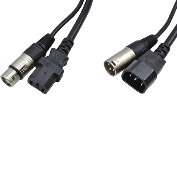 Billede af IEC & XLR kombi kabel (DMX) 1,3 meter