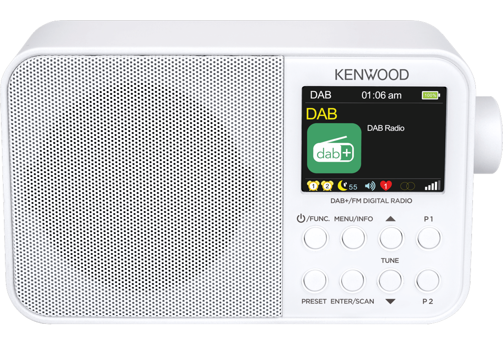 Se Kenwood CRM30DABW DAB+ Radio (Hvid) hos Drum City