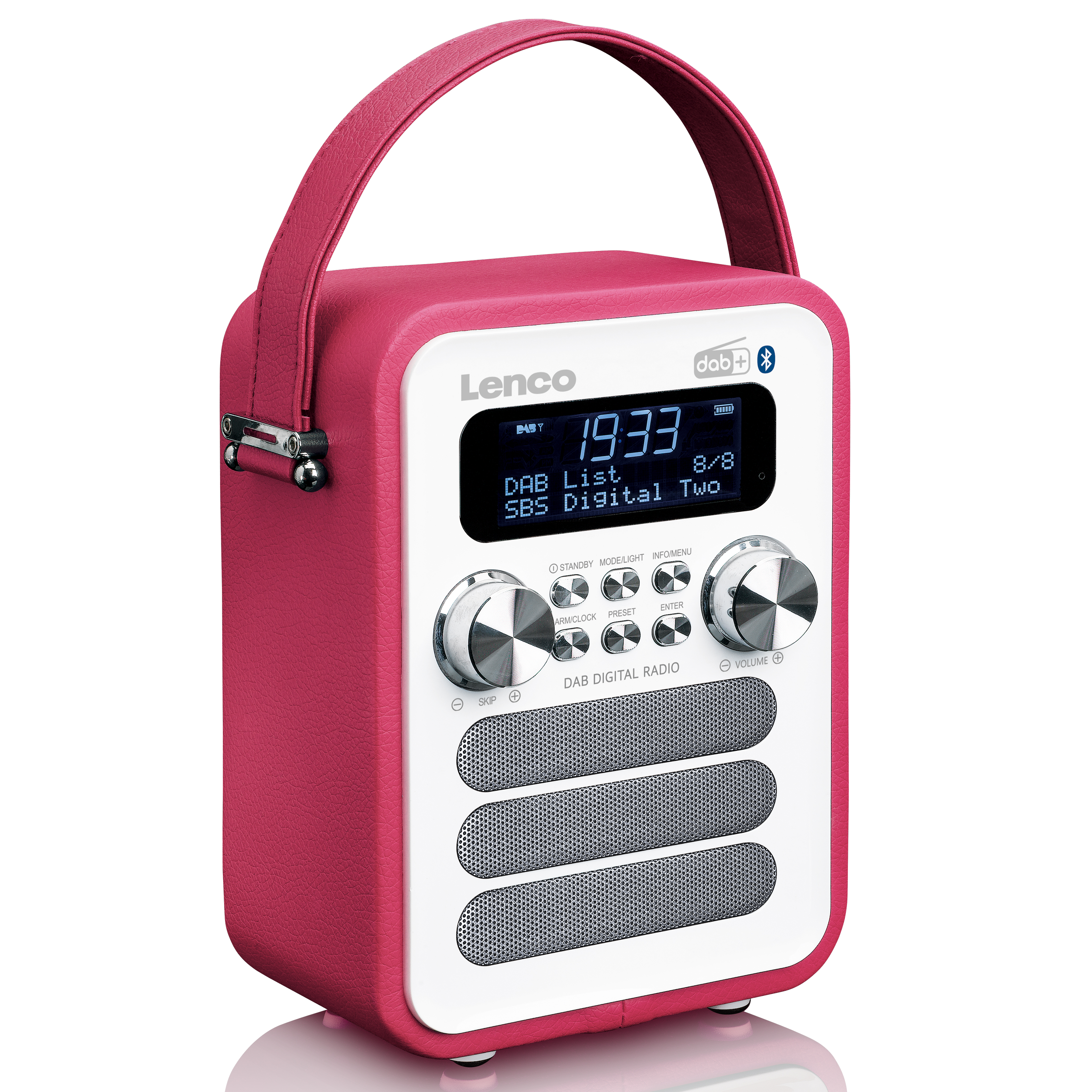 Lenco PDR-051 DAB Radio, Pink/White | Buy online now SoundStoreXL