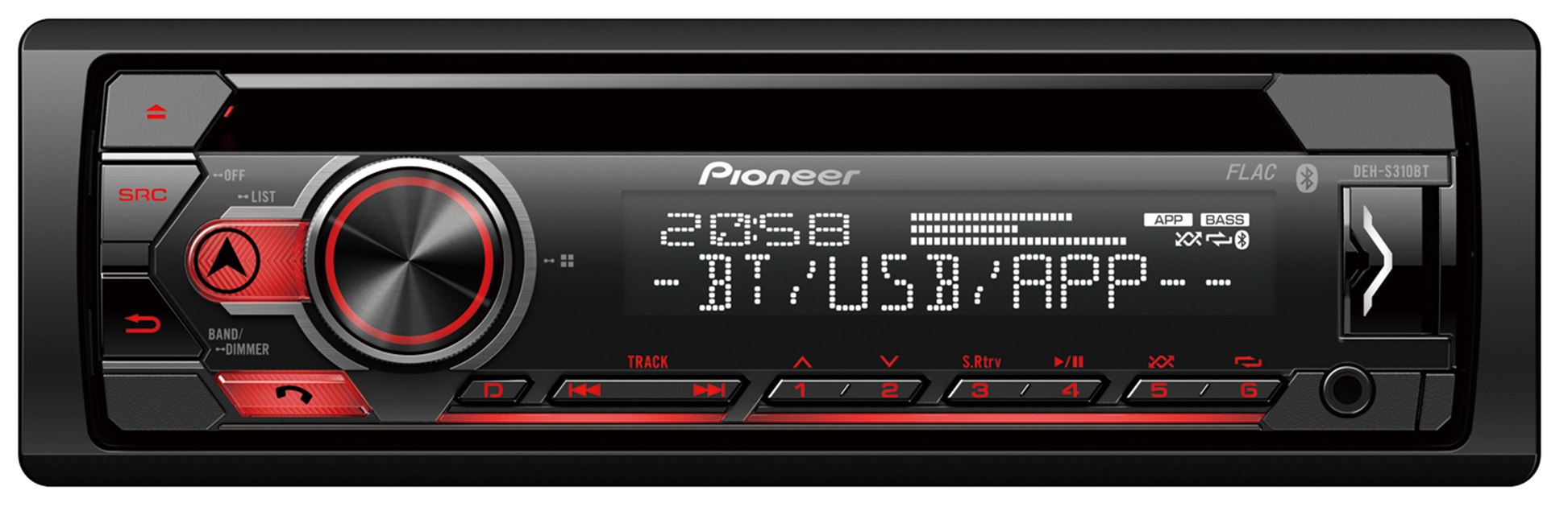 Se Pioneer DEH-S320BT 1-DIN Bilstereo m. Bluetooth hos Drum City