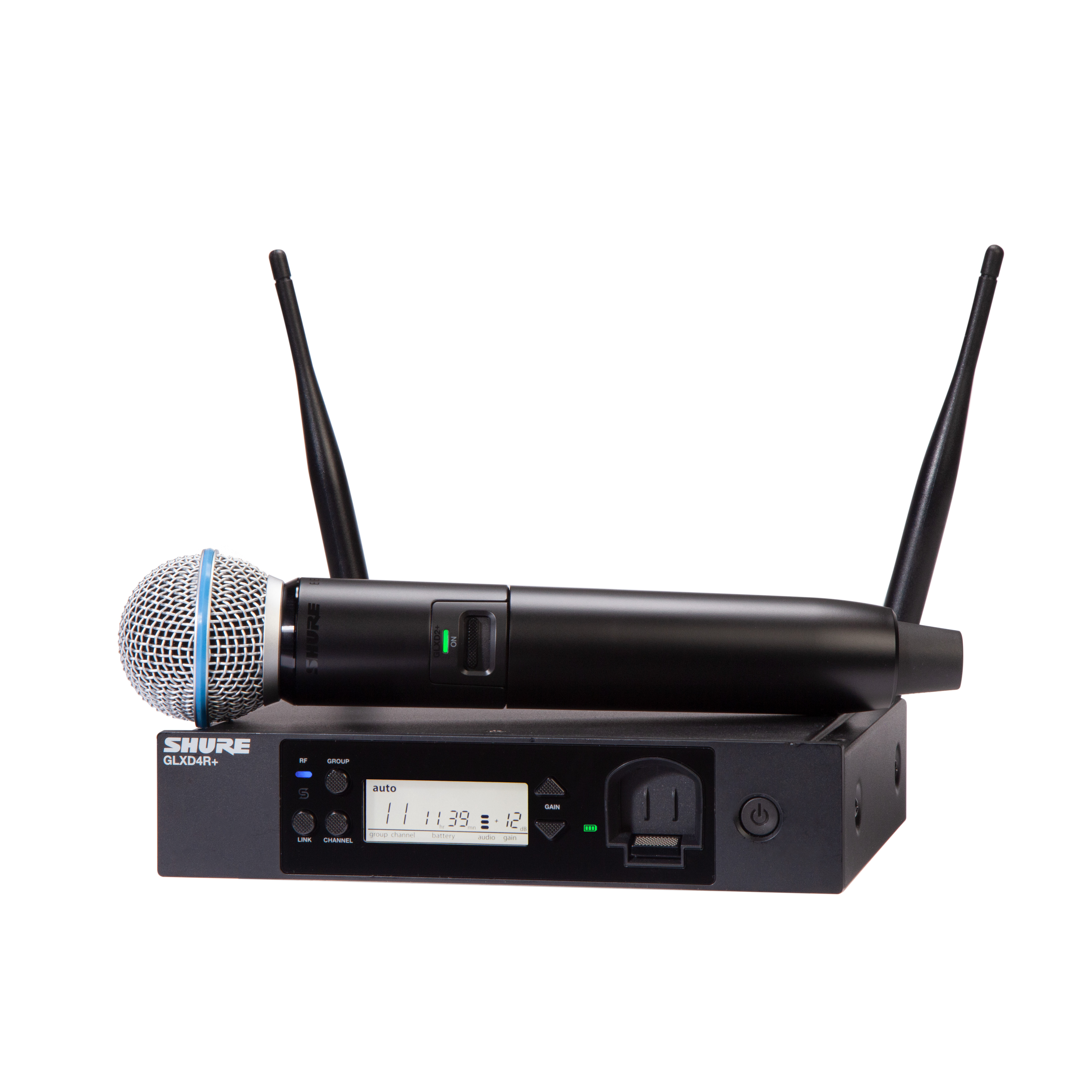 Shure GLXD24R+ BETA58A Wireless Microphone Rack System - Handheld