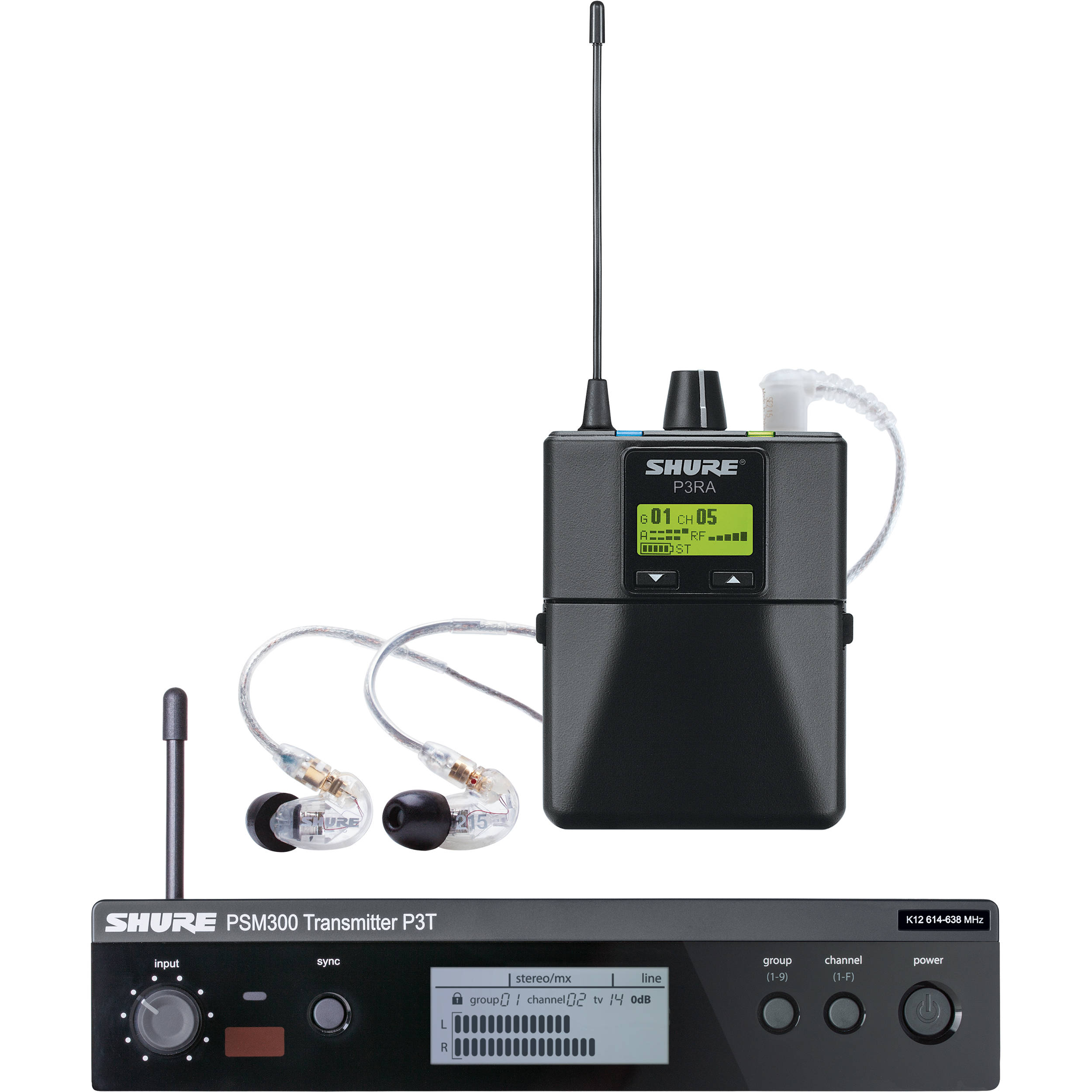 Billede af Shure PSM300 SE215 In-ear system (H20) hos Drum City