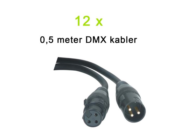 DMX Kabel Pakke, 12 x 0,5 meter