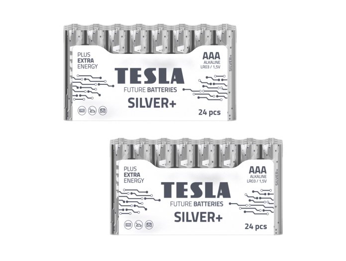 Tesla Silver+ AAA Alkaline Batterier (48 stk)