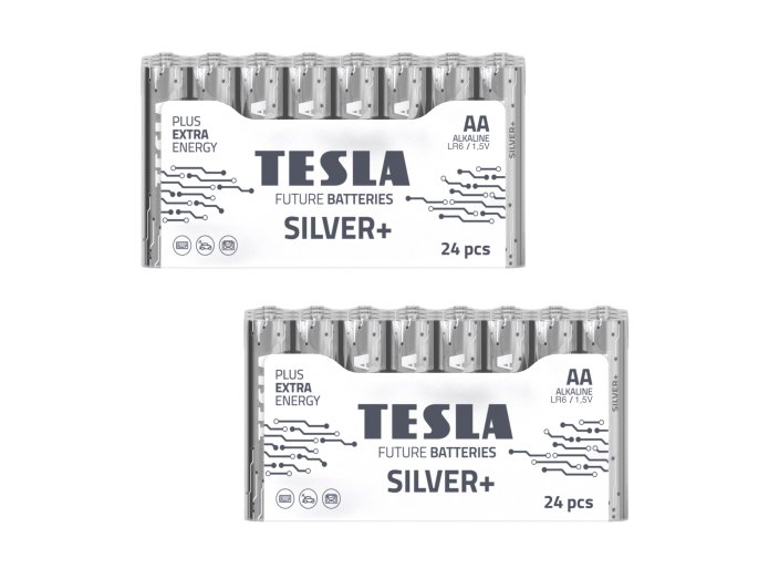 Tesla Silver+ AA Alkaline Batterier (48 stk)