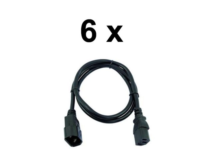 6 x 10 m IEC extension cable