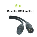 DMX Cable Package, 6 x 15 meters