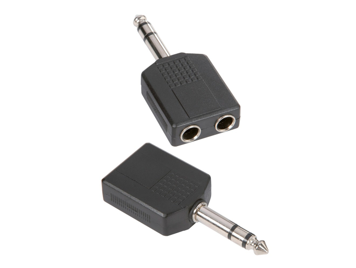 Adapter Audio Connector 2 x 6.3 mm Stereo Jack Female to 6.3 mm Stereo