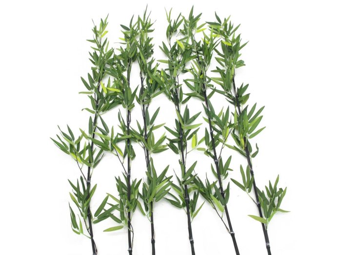 Artificial Bamboo cane with leaves, 6 pieces 180cm