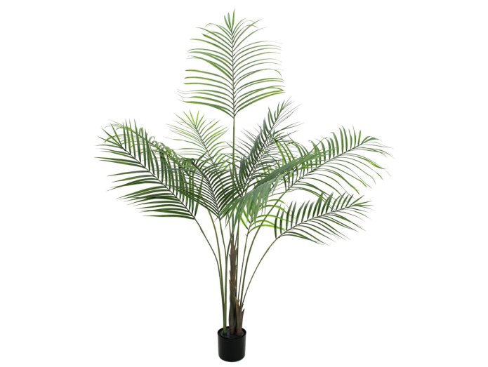 Kunstig Areca palme med store blader, 185cm