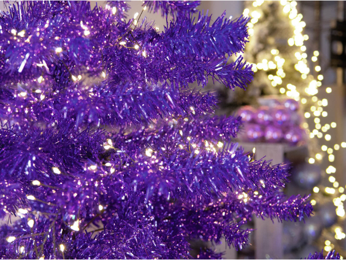 Kunstigt juletræ, lilla, 240cm