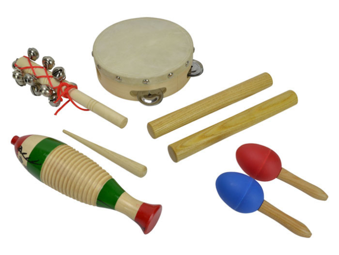 Børne percussion sæt med 5 dele