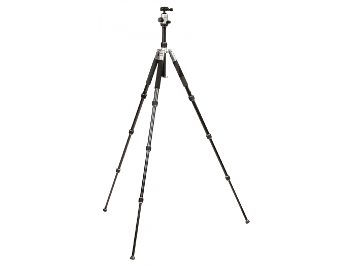Ammattikäyttöön tarkoitettu kamera/video kolmijalka, 131 cm. musta/hopea