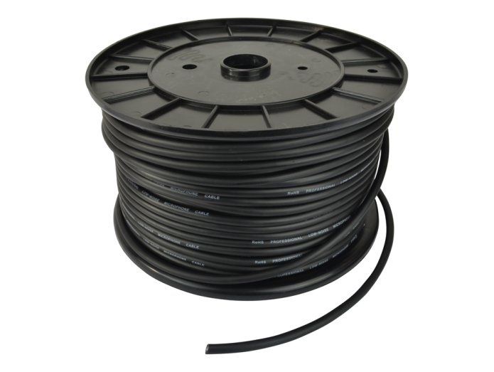 100 meter microphone cable on reel, Black
