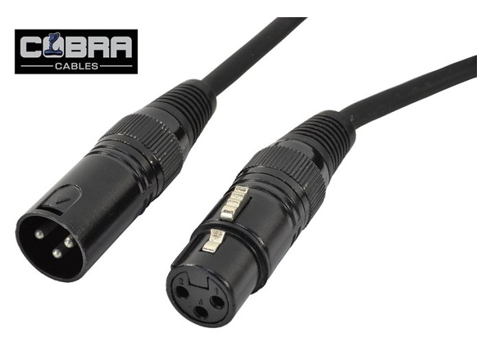 Cobra DMX Kabel XLR Han 3 Pol til XLR Hun 3 Pol
