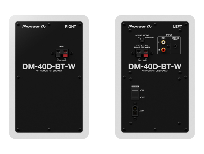 Pioneer DJ DM-40D-BT-W Studiomonitorer med Bluetooth (vit)