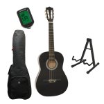 DiMavery AC-303 Classical Spanish Guitar 3/4 (Black) Starter Kit