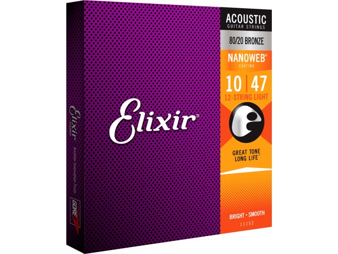 Elixir Nanoweb Bronze 80/20 Guitarstrenge (12-String, Light, 10-47)