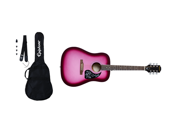 Epiphone Starling Western Guitar Package (Hot Pink Pearl)