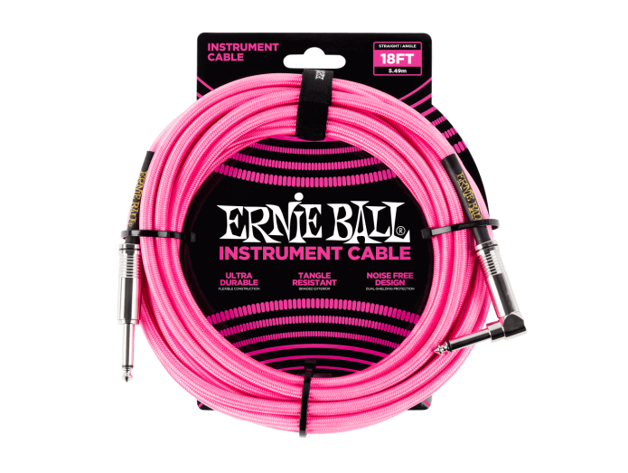 Ernie Ball 6083 Guitar Cable (Pink, 5.4m)