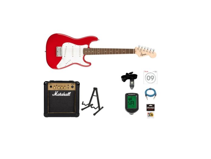 Fender Squier Mini Stratocaster el-gitar startpakke (Dakota Red)