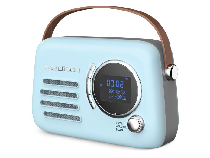 Madison Retro Radio m. Bluetooth, FM og DAB (Lysebl)