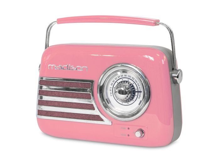 Madison Retro Radio m. Bluetooth og FM (Pink)