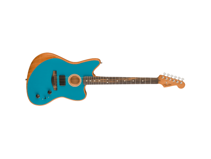 deres plejeforældre søskende Fender American Acoustasonic Jazzmaster El-guitar (Ocean Turquoise) -  El-guitar - SoundStoreXL.dk