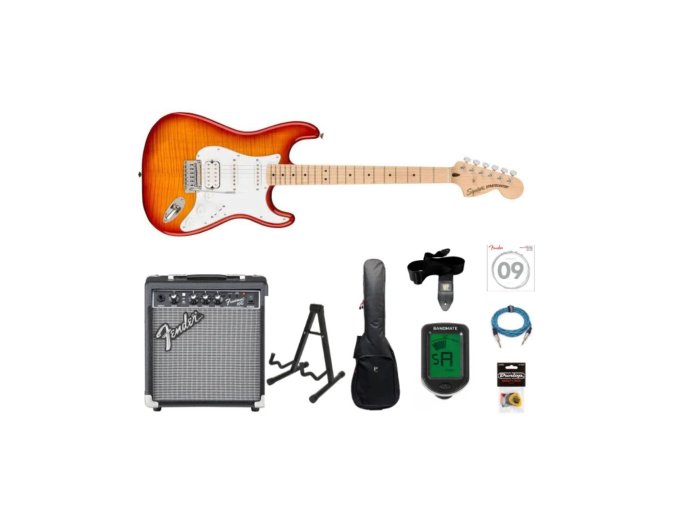 Fender Squier Affinity Stratocaster Electric Guitar Starter Kit (Sienna Sunburst)