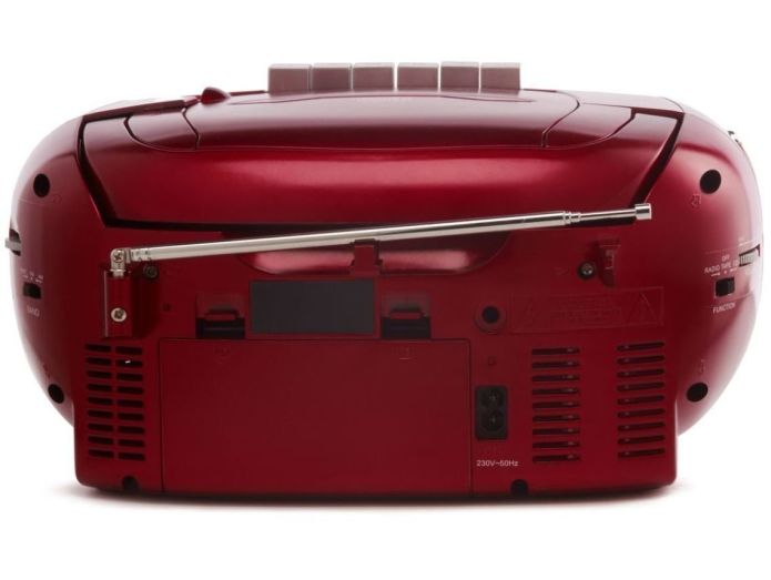 GPO PCD 299 CD-/kasettisoitin, punainen